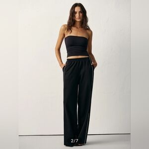 Commense Cotton Blend Mid-Waist Side Stripe Sweatpants